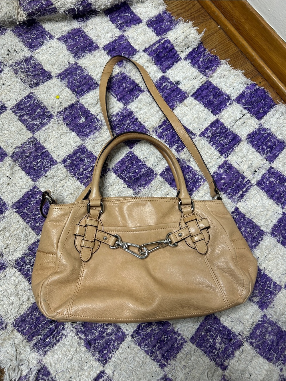 B. Makowsky Tan Leather Satchel Bag